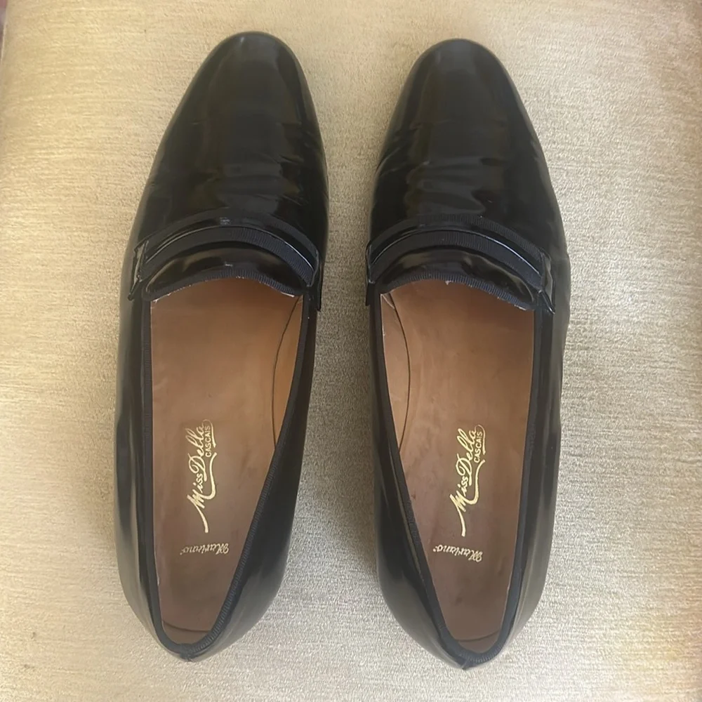 Mariano Black Patent Leather Dress Loafers Tuxedo Opera Shoes for Men Size 9